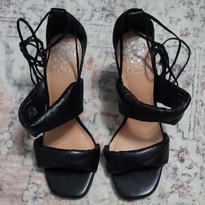 Vince Camuto Black Ankle Tie Heel